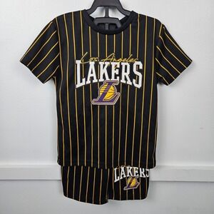 NBA Los Angeles Lakers James #23 Pinstripe Jersey Set Size 4-5 Years